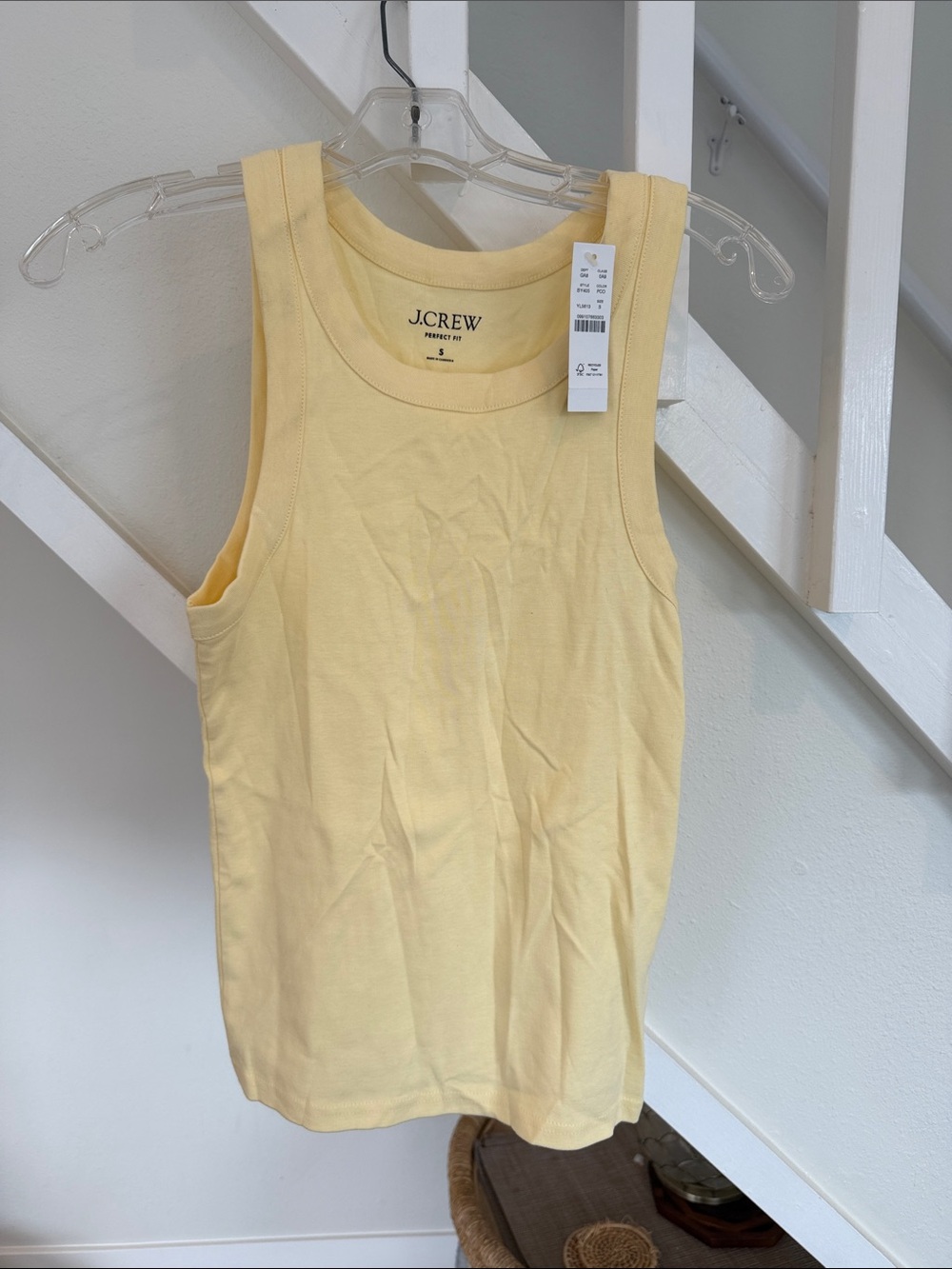J. Crew Soft Yellow Ribbed Tank